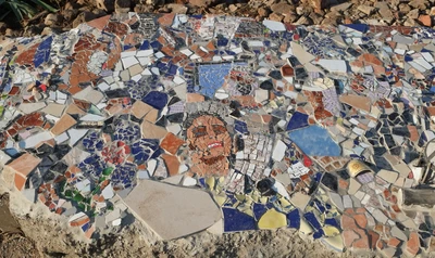 Mosaïque réalisée lors de l’atelier « Learning From » à Kliptown ; Soweto, Afrique du Sud – 2014 