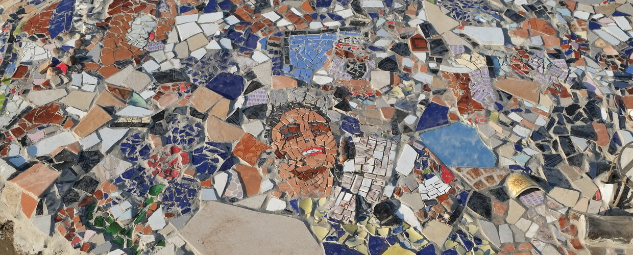 Mosaïque réalisée lors de l’atelier « Learning From » à Kliptown ; Soweto, Afrique du Sud – 2014 