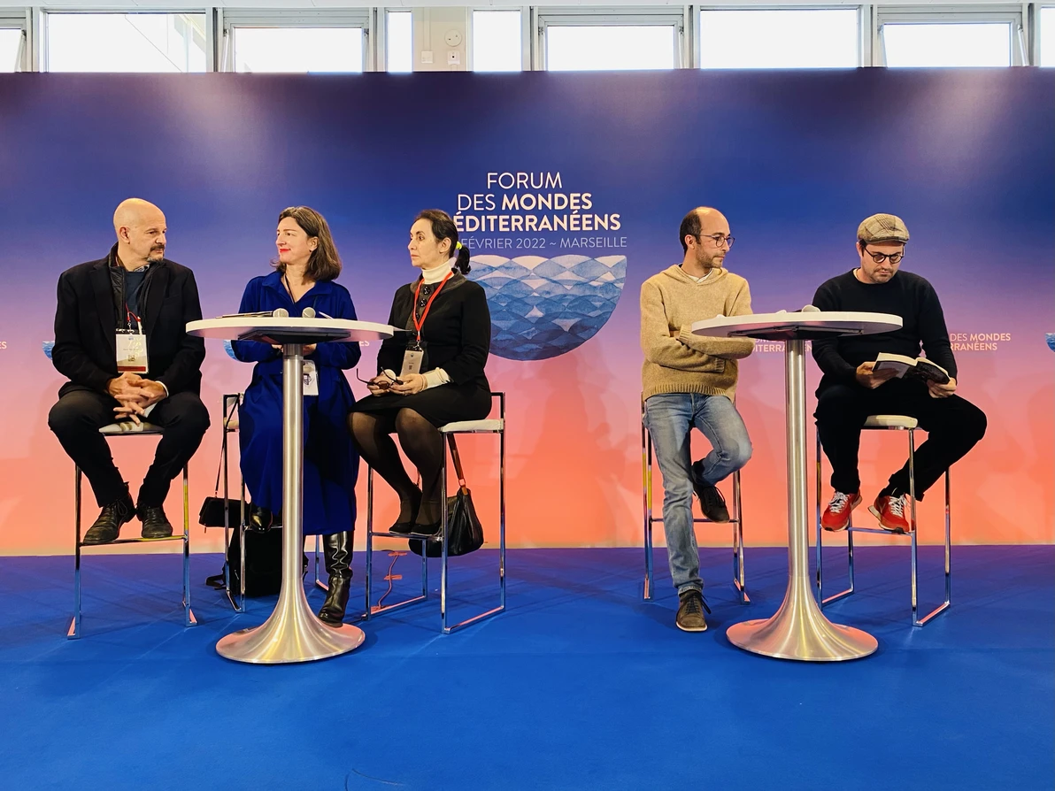 (de gauche à droite) Karim Ben Sma?l, Mariane Cosserat, Nora Bouzida, Lotfi Nia et Hadrien Bels