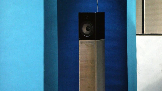 Bbbuuurrrnnnooouuuttt Installation sonore et lumineuse (5 canaux), 10min, socles, moquette, câbles  Exposition “Comme les mots me paraissaient exsangues...” La Générale, Paris, FR 2019 