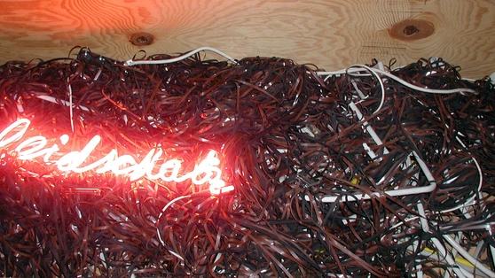 Exposition Sarkis au muse?e du Louvre, "Leidschatz" ("La caisse"), 1992