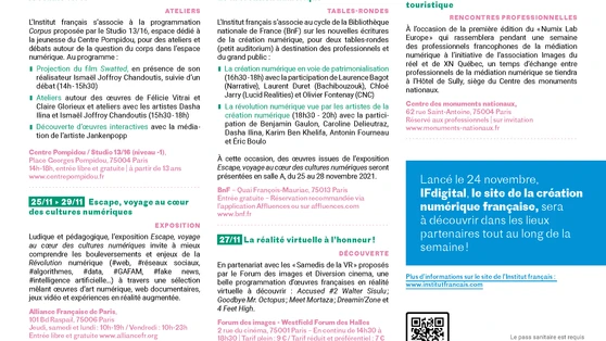 Le programme de Novembre Numérique à Paris